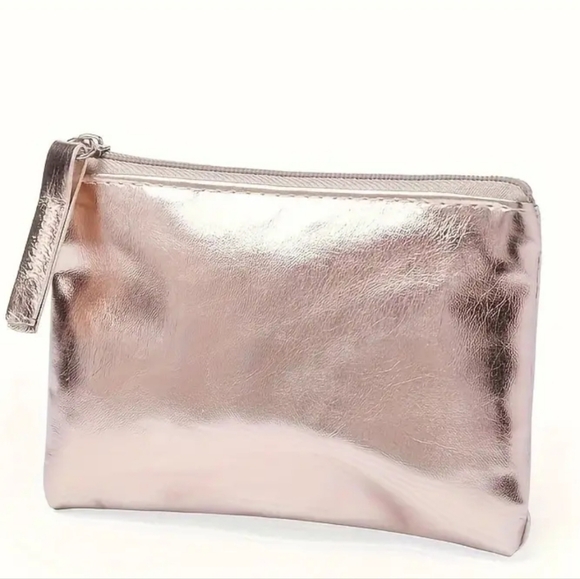 Metallic Bag Cosmetic Makeup, Gold or Pink - Picture 2 of 2